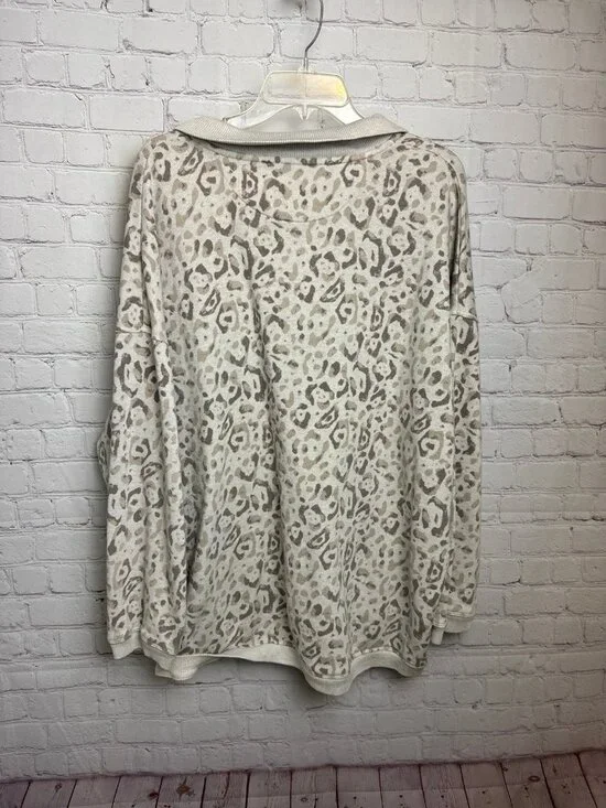 Aerie leopard print sweater pullover quarter zip lounge active XL mobwife - Picture 6 of 6
